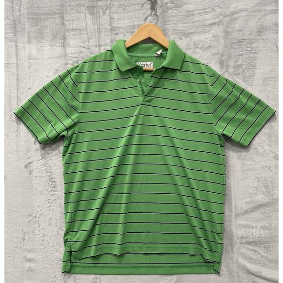Kartel Other - Kartel Polo Shirt Mens Large Blue Striped Short Sleeve Performance Ireland Golf